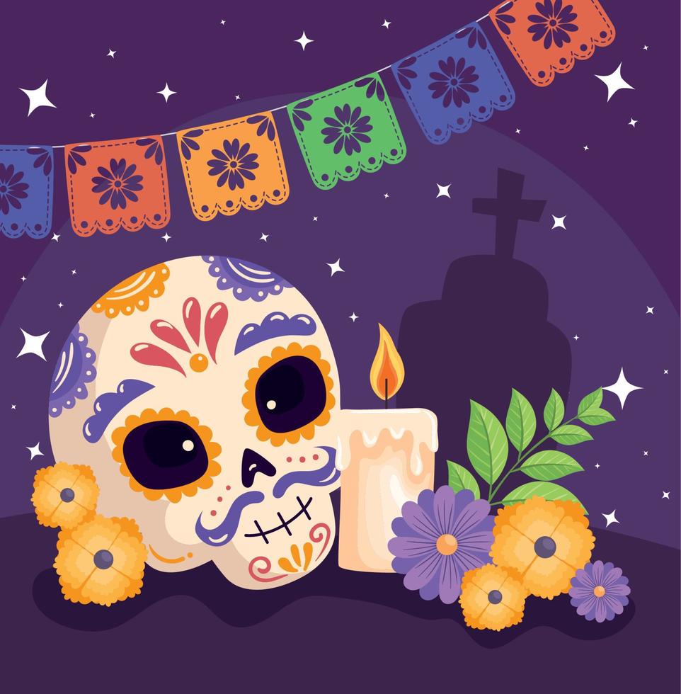 dia de los muertos card vector