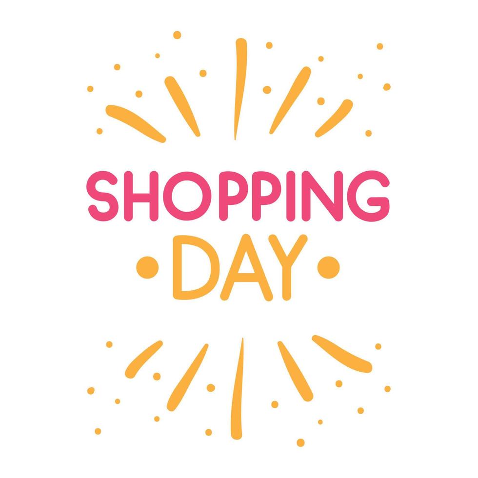 shopping day lettering card 12592903 Vector Art at Vecteezy