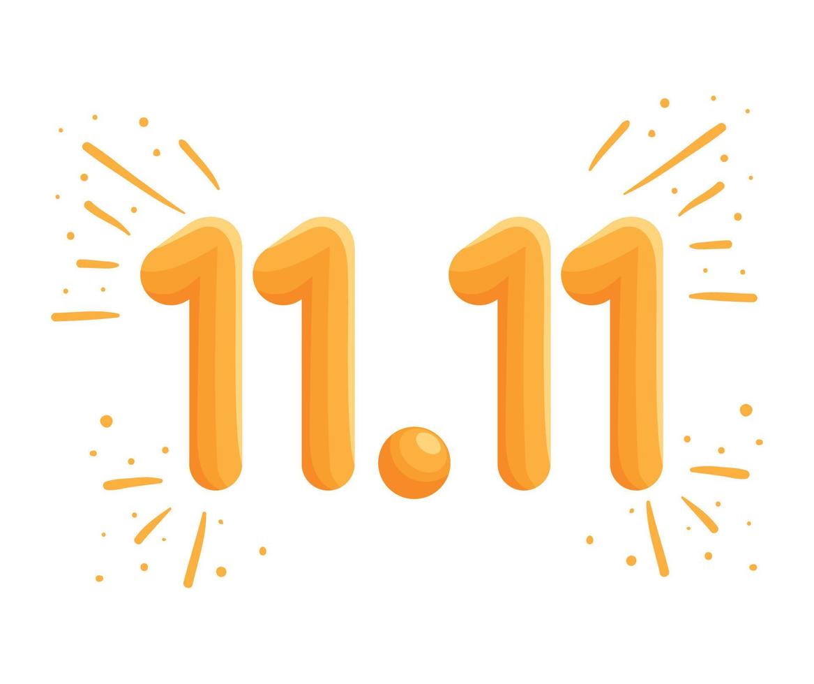 11 11 shopping day lettering vector