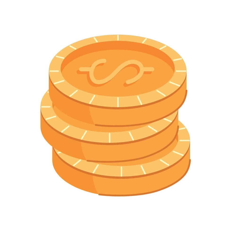 pila de oro monedas dinero vector