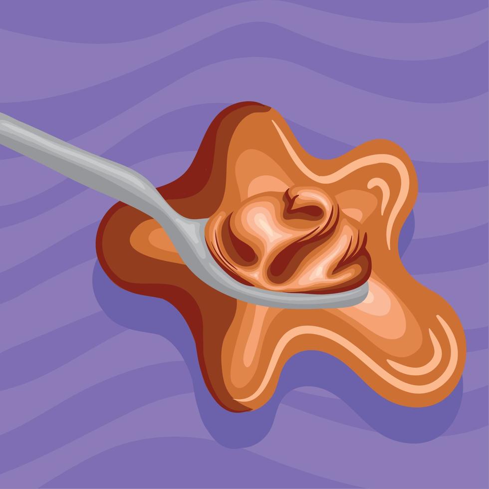 caramel in purple background vector