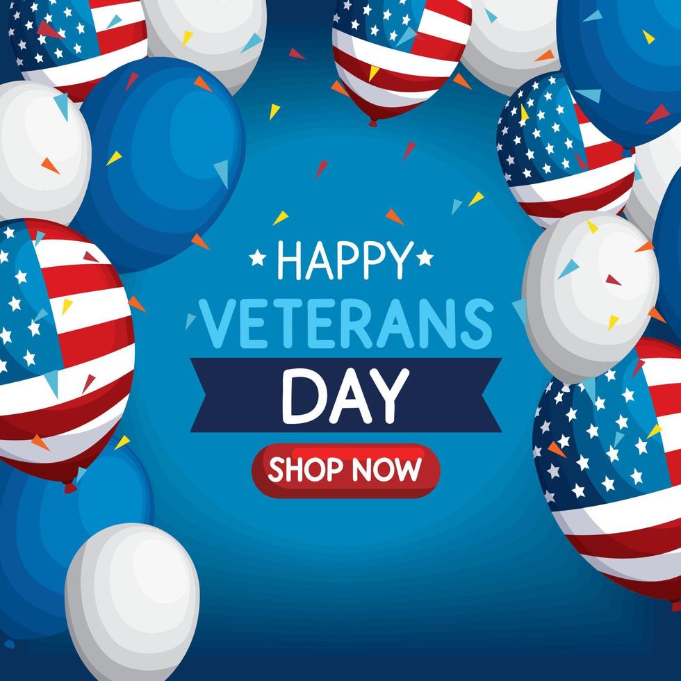 happy veterans day shop now vector