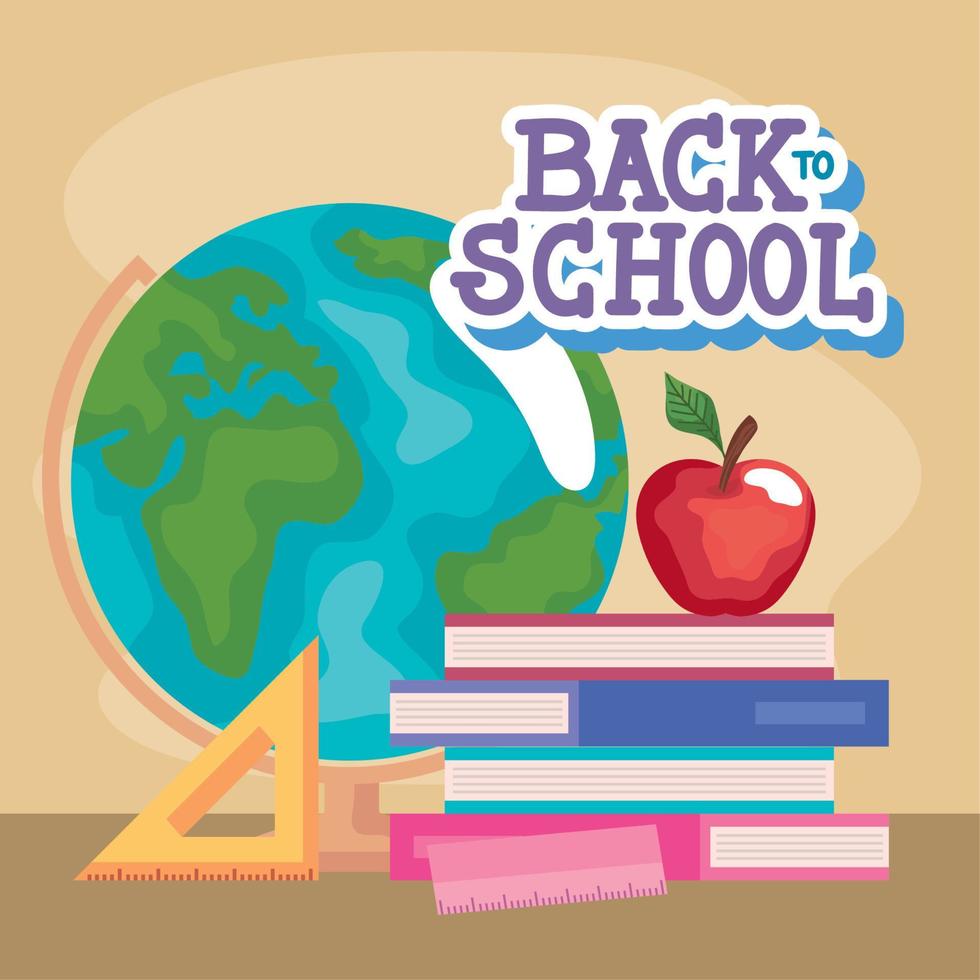 back to school lettering with supplies vector