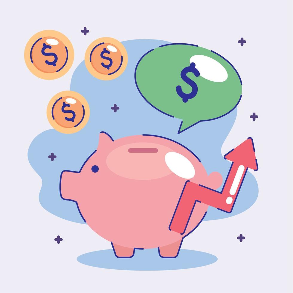 piggy and money income vector