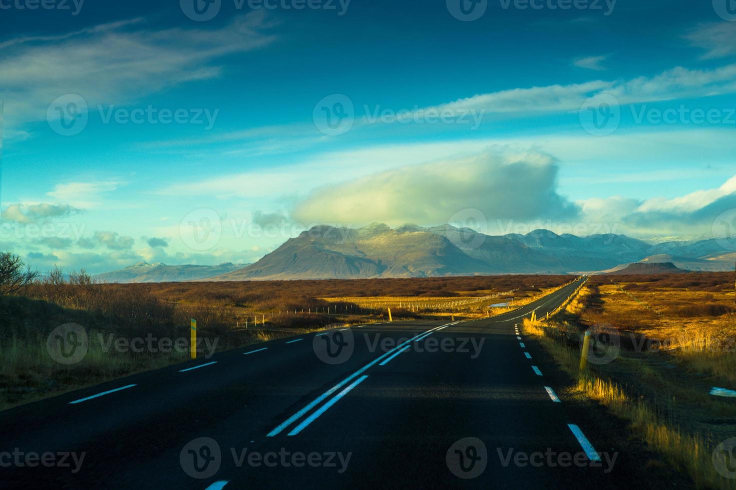 Route 1 or Ring Road, or Hringvegur, a national road that runs around Iceland and connects most of the inhabited parts of the country photo
