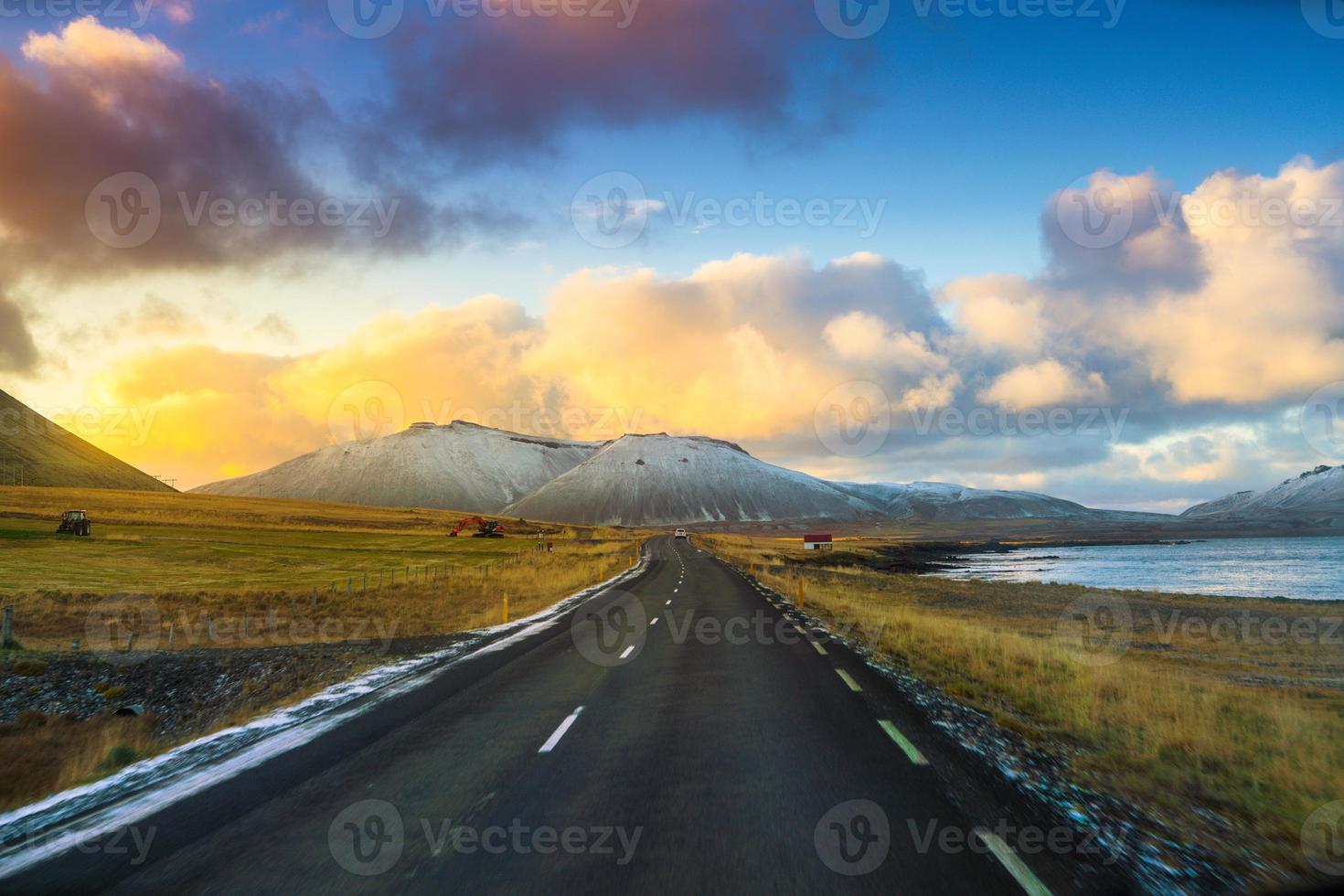 Route 1 or Ring Road, or Hringvegur, a national road that runs around Iceland and connects most of the inhabited parts of the country photo