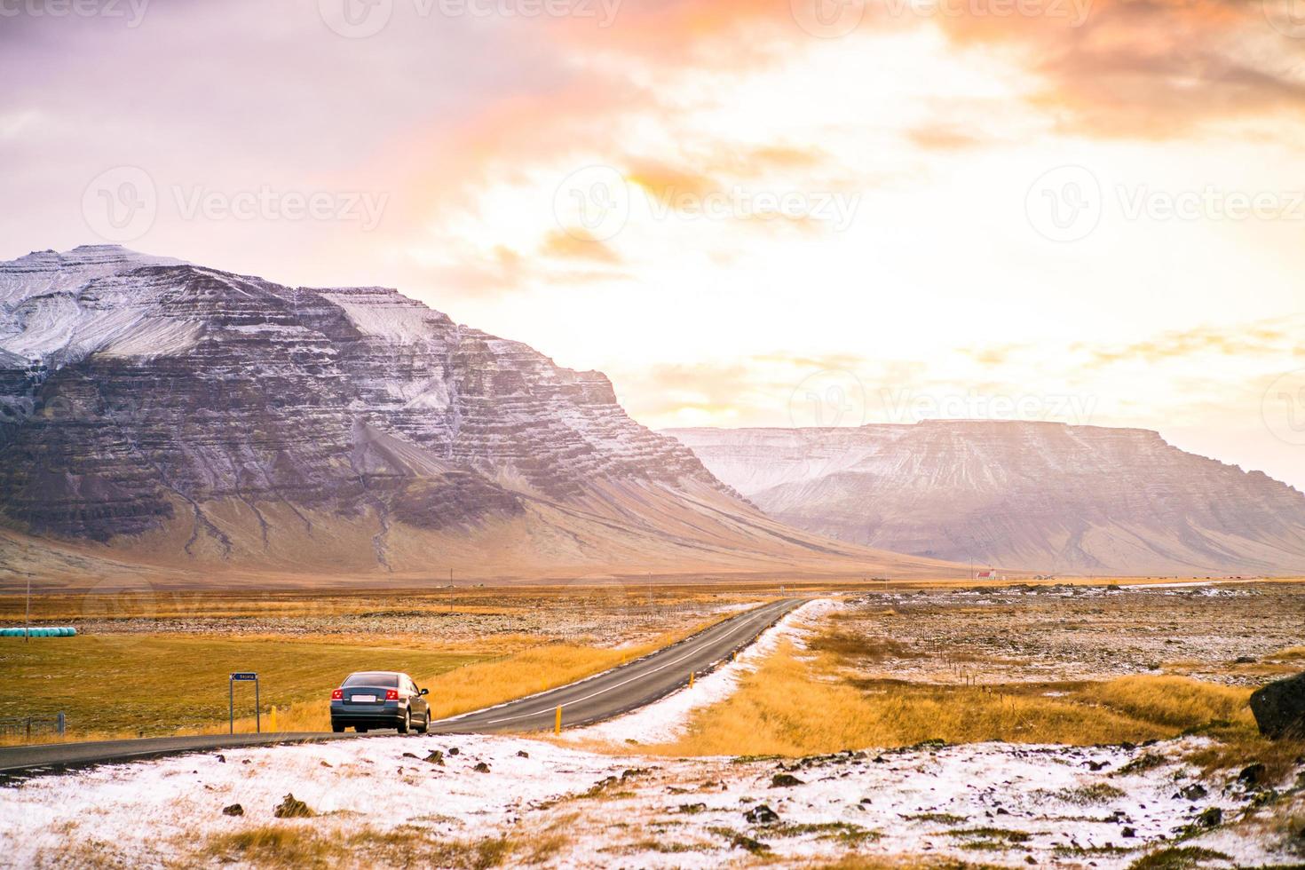 Route 1 or Ring Road, or Hringvegur, a national road that runs around Iceland and connects most of the inhabited parts of the country photo