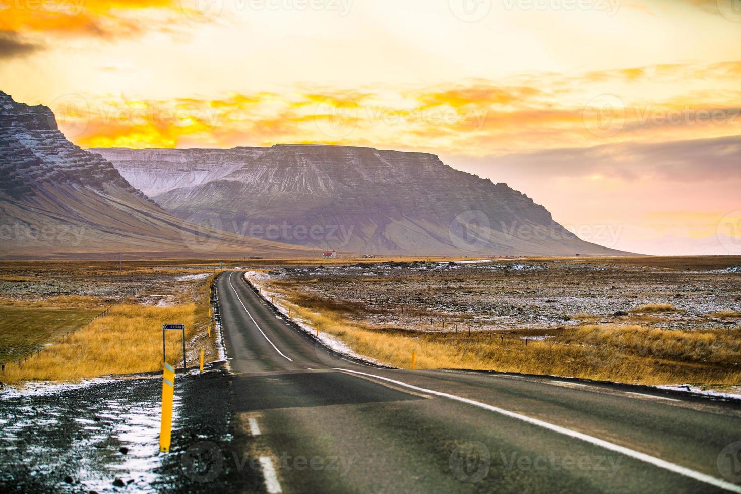 Route 1 or Ring Road, or Hringvegur, a national road that runs around Iceland and connects most of the inhabited parts of the country photo