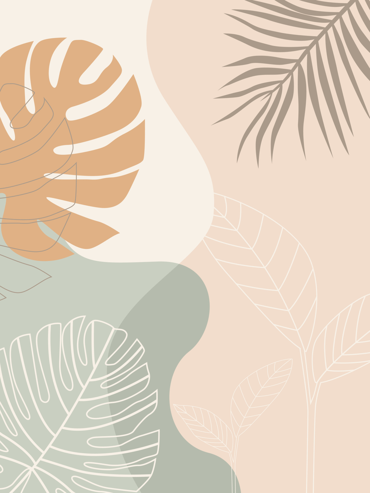Free Vector  Realistic tropical leaves wallpaper