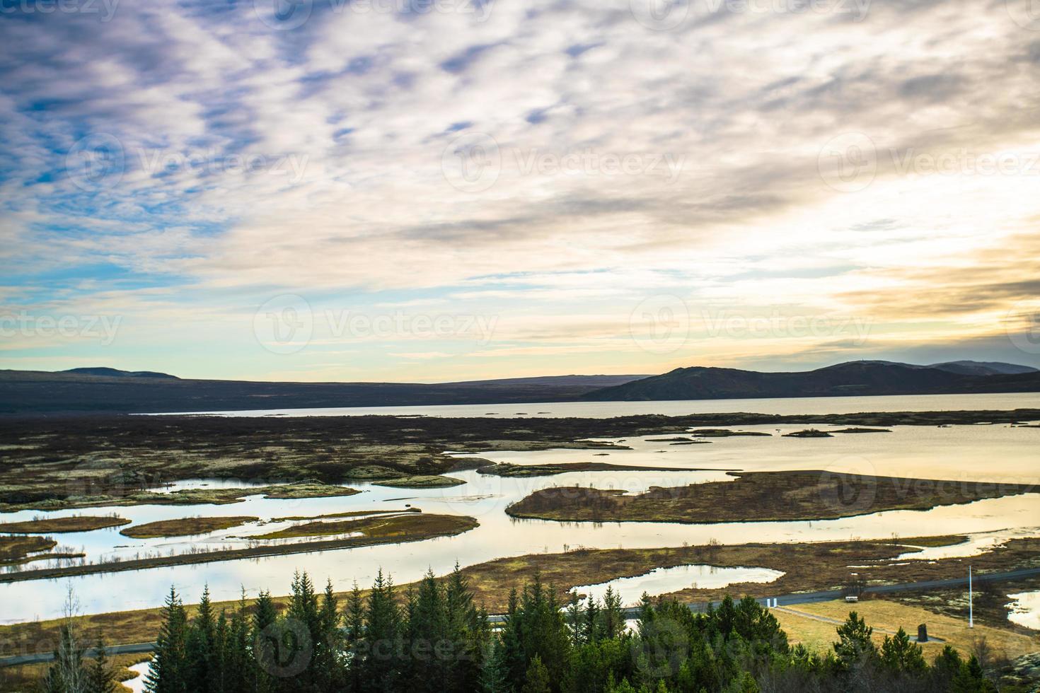 Pingvellir, or Thingvellir, a site of historical and cultural national park in southwestern Iceland, boundary between the North American tectonic plate and the Eurasian photo