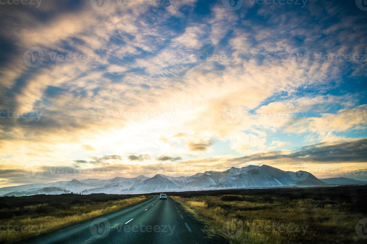 Route 1 or Ring Road, or Hringvegur, a national road that runs around Iceland and connects most of the inhabited parts of the country photo