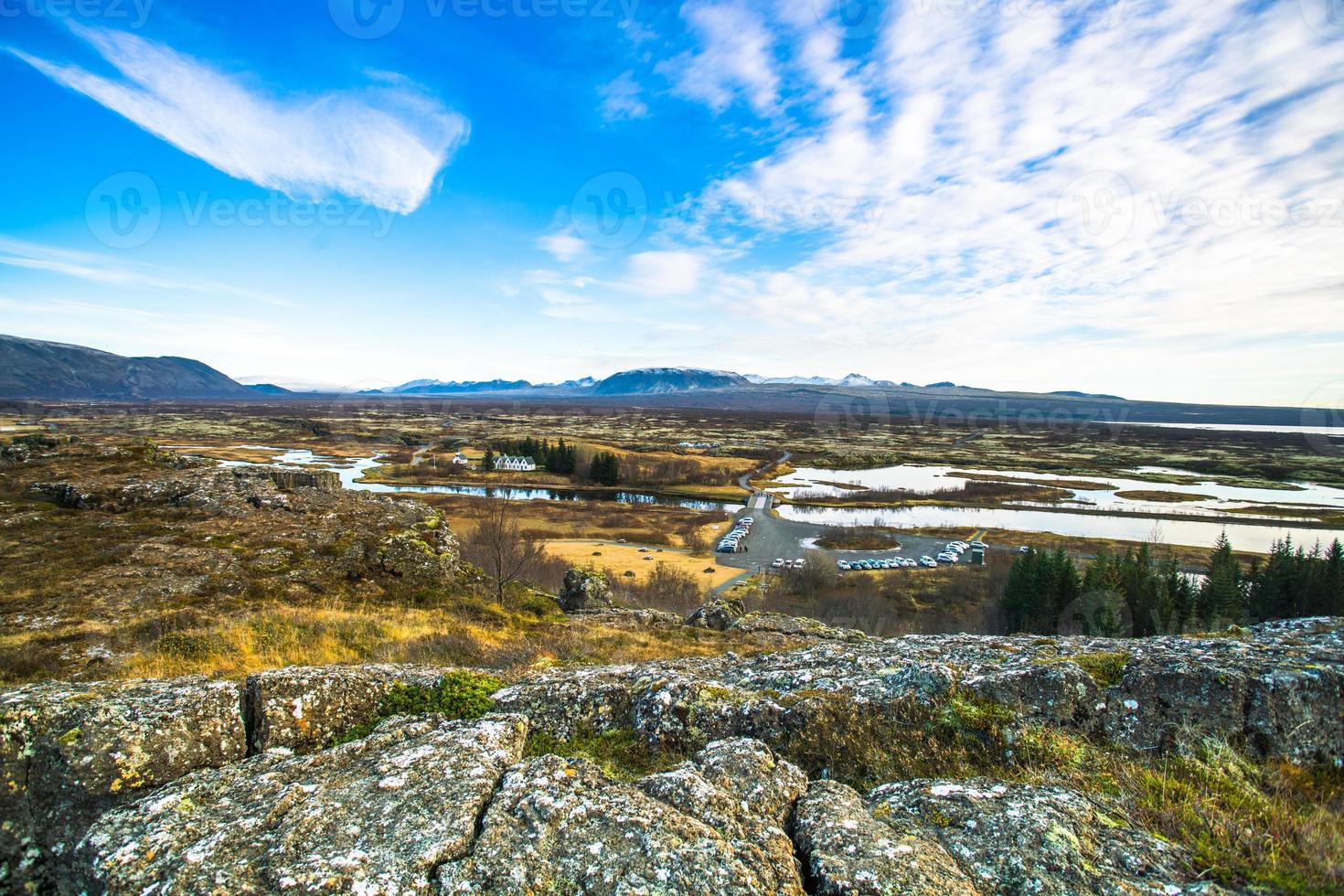 Pingvellir, or Thingvellir, a site of historical and cultural national park in southwestern Iceland, boundary between the North American tectonic plate and the Eurasian photo
