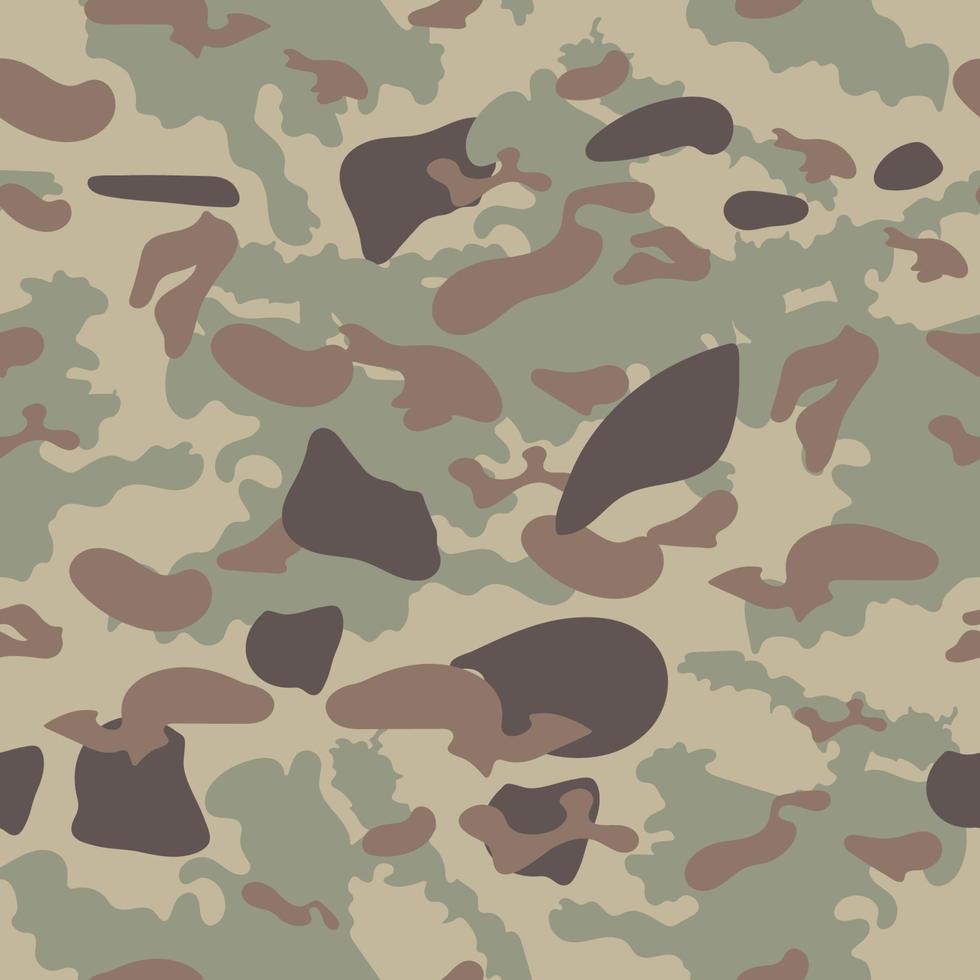 patrón transparente de camuflaje. camuflaje de estilo moderno, estampado repetido. textura caqui vector