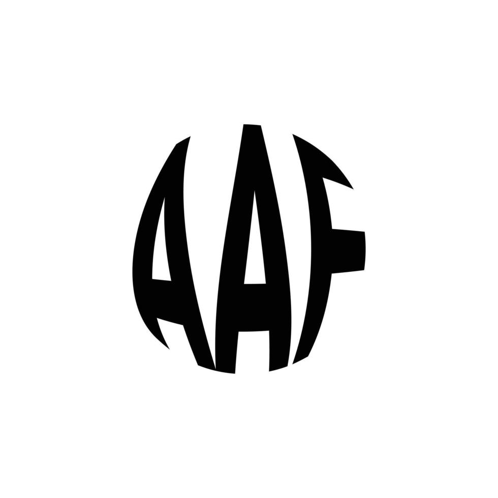 Creative Round AAF Letter Logo Design vector