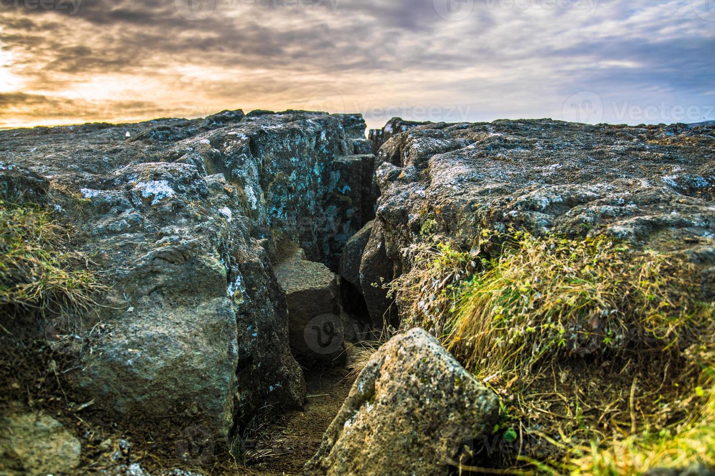 Pingvellir, or Thingvellir, a site of historical and cultural national park in southwestern Iceland, boundary between the North American tectonic plate and the Eurasian photo