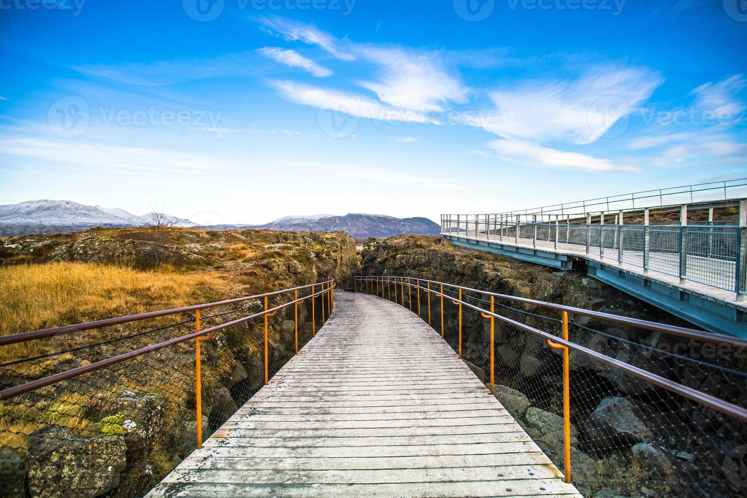 Pingvellir, or Thingvellir, a site of historical and cultural national park in southwestern Iceland, boundary between the North American tectonic plate and the Eurasian photo