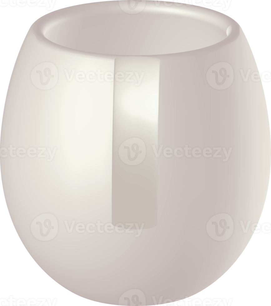 White mug mockup. PNG with transparent background.