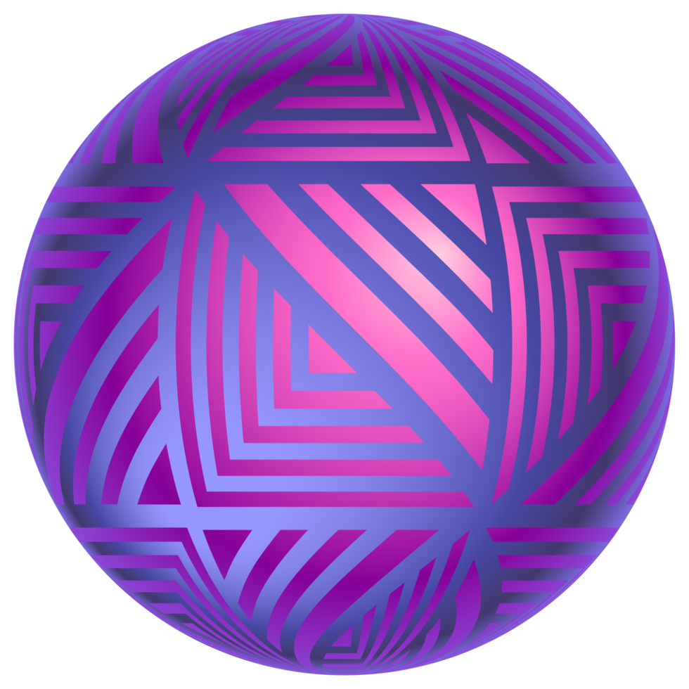 Magic sphere abstract illustration. PNG with transparent background.