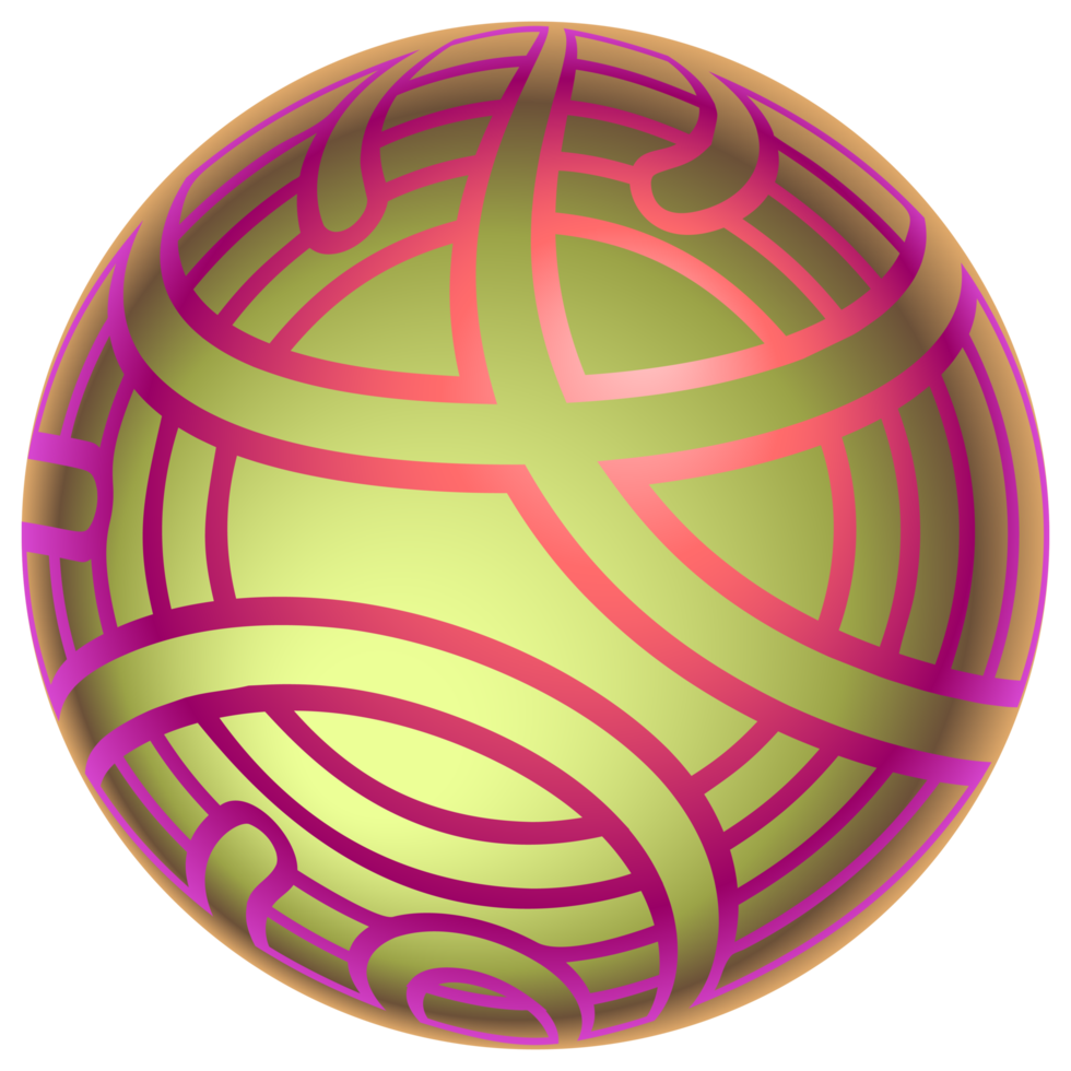 Magic sphere abstract illustration. PNG with transparent background.