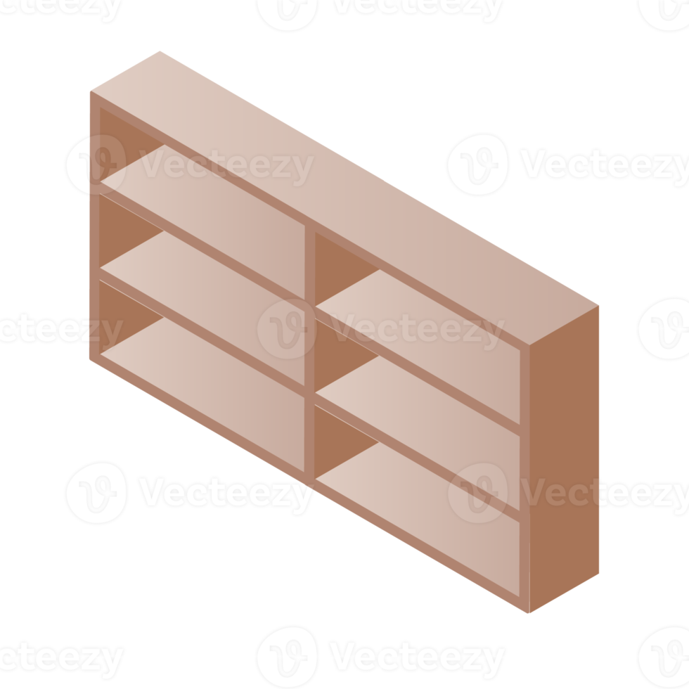 Furniture isometric illustration. PNG with transparent background.