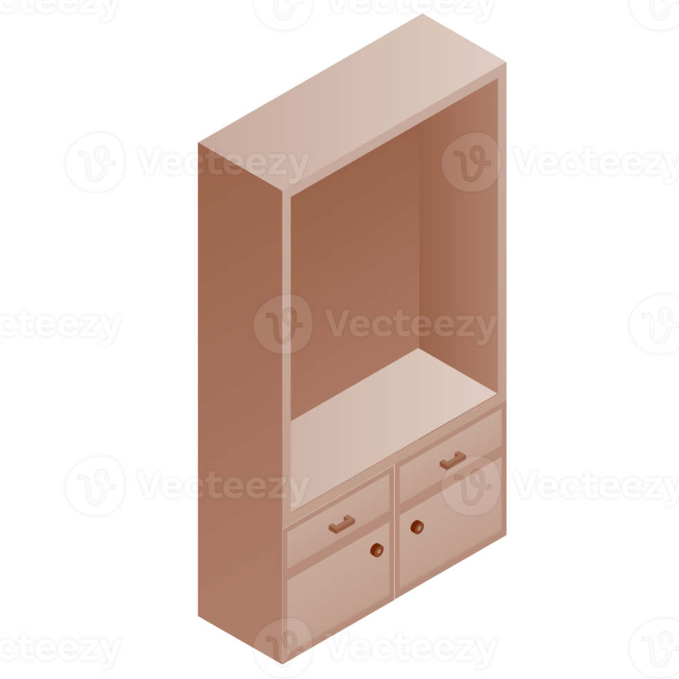 Furniture isometric illustration. PNG with transparent background.