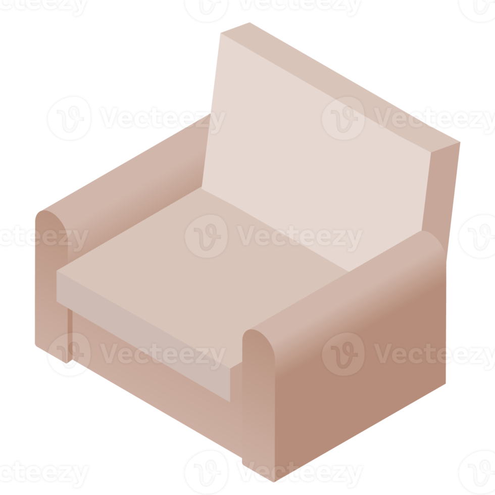 Furniture isometric illustration. PNG with transparent background.