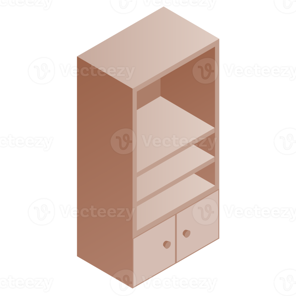 möbel isometrisk illustration. png med transparent bakgrund.