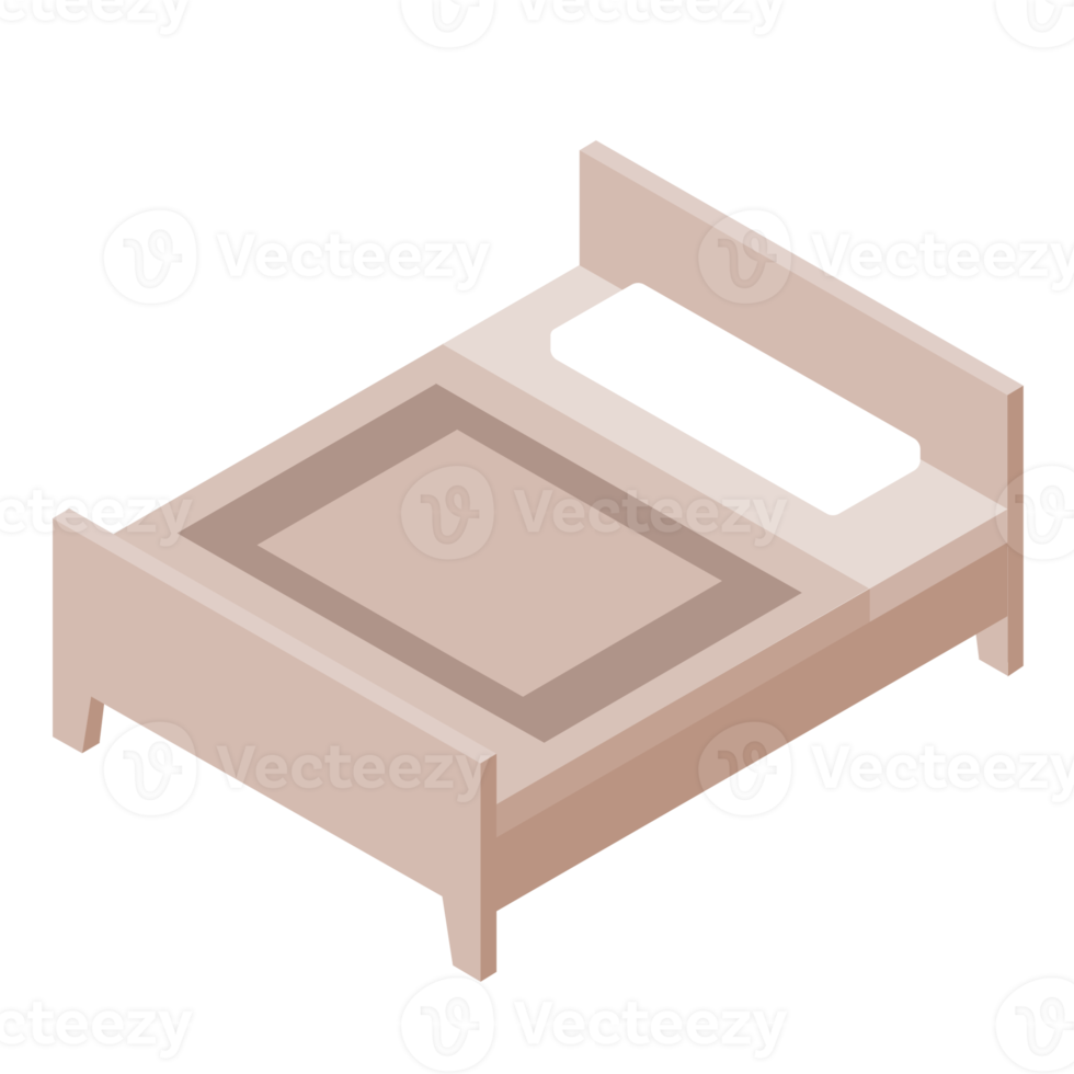 Furniture isometric illustration. PNG with transparent background.