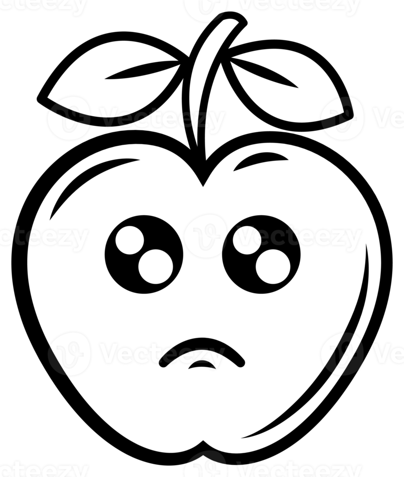 Apple emoji line art. PNG with transparent background 12593767 PNG