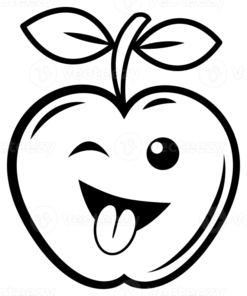 Apple emoji line art. PNG with transparent background 12593770 PNG