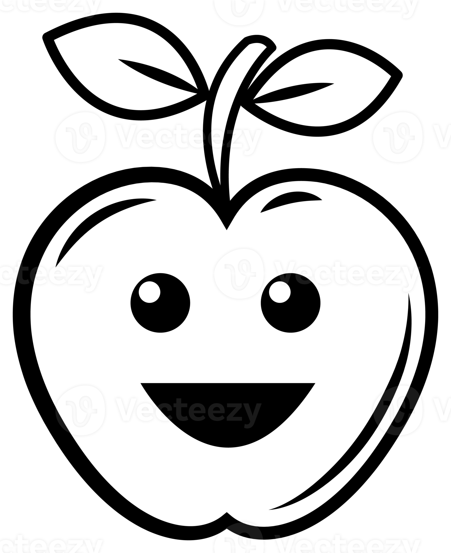 Apple emoji line art. PNG with transparent background 12593771 PNG