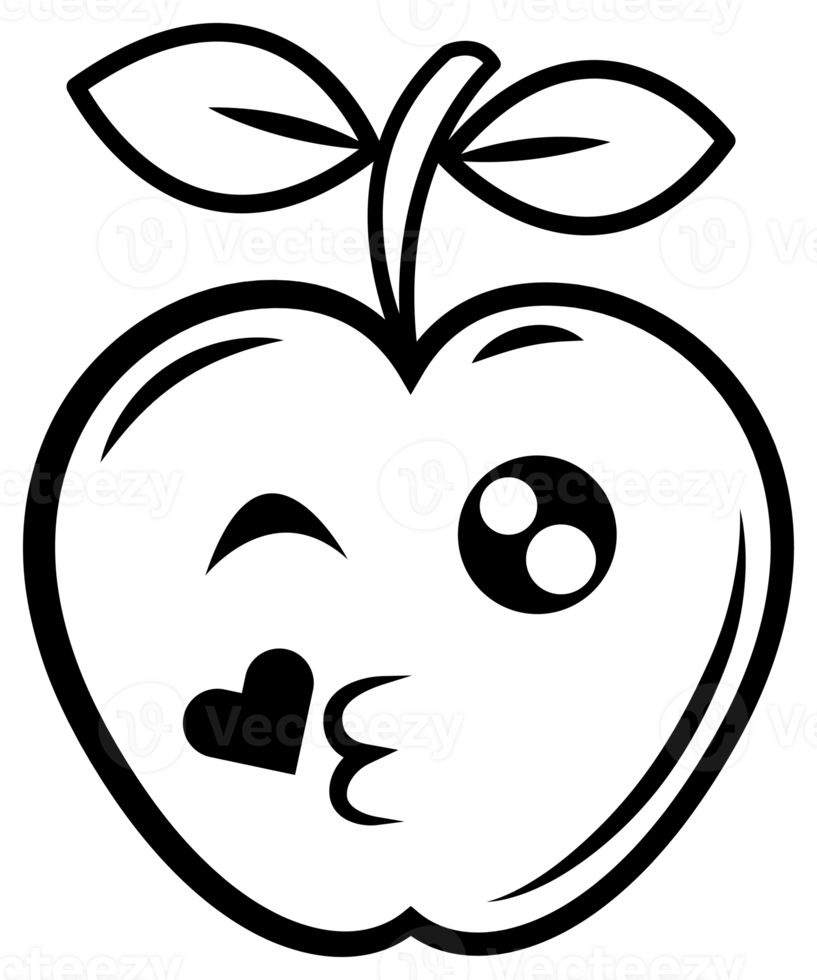 Apple emoji line art. PNG with transparent background 12593772 PNG