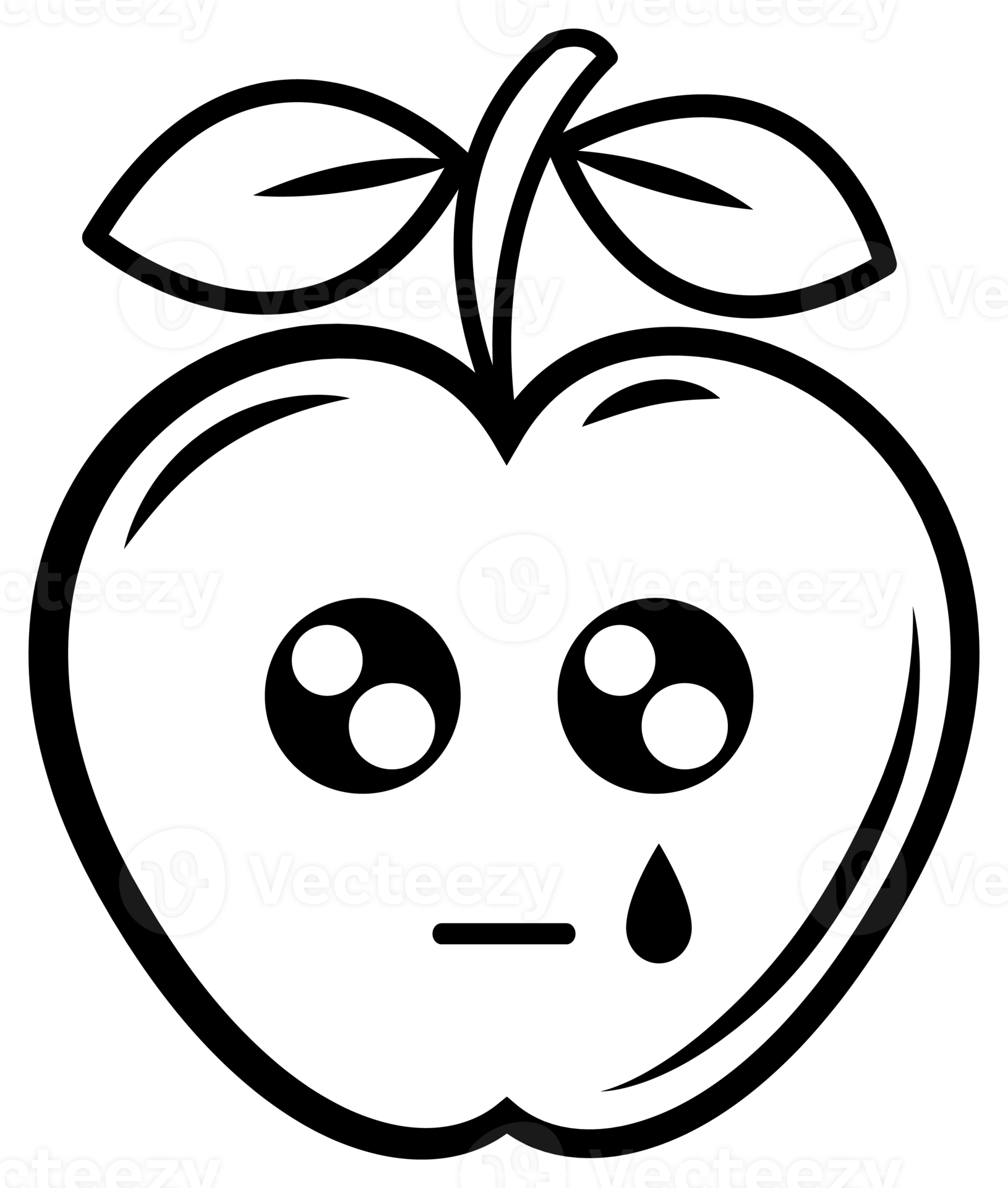 Apple emoji line art. PNG with transparent background 12593774 PNG