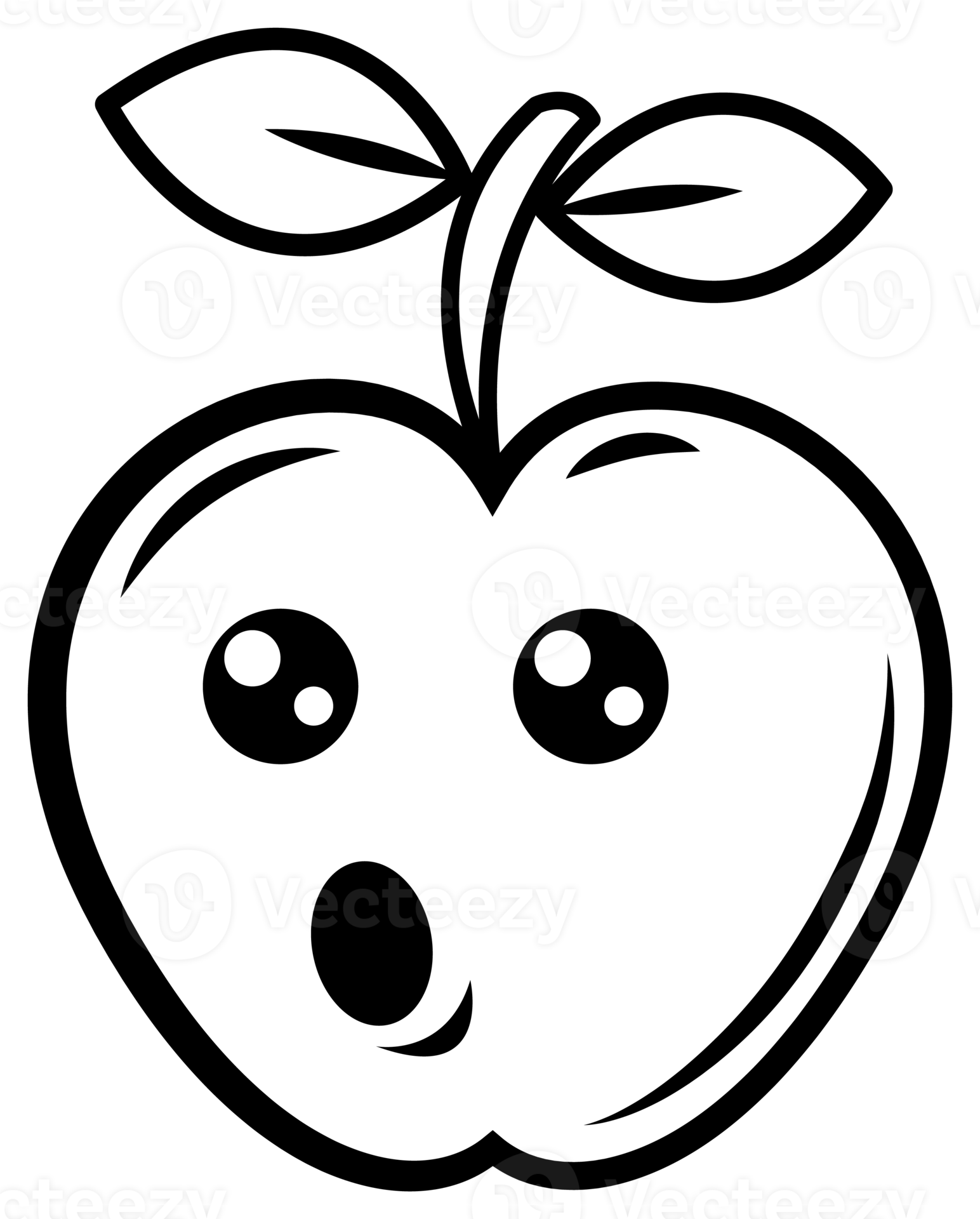 Apple emoji line art. PNG with transparent background 12593775 PNG