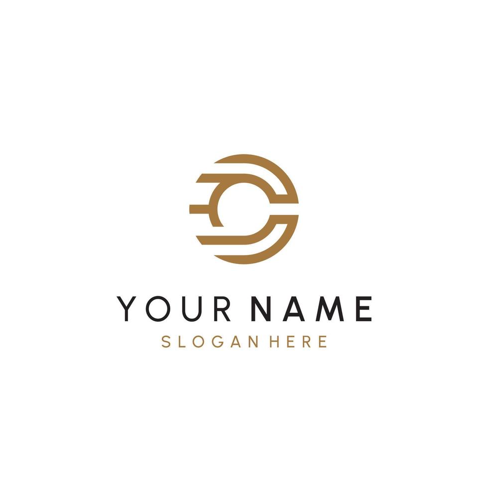 C or C Letter Initial Logo Design, Vector Template
