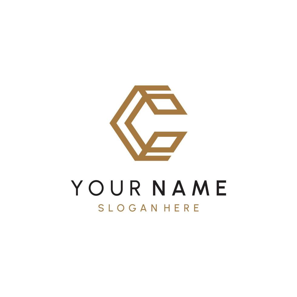 C or C Letter Initial Logo Design, Vector Template