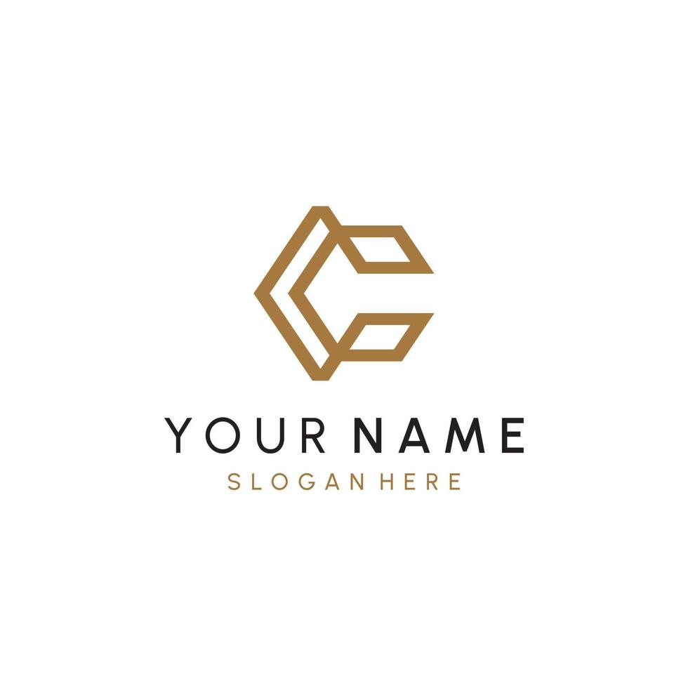 C or C Letter Initial Logo Design, Vector Template