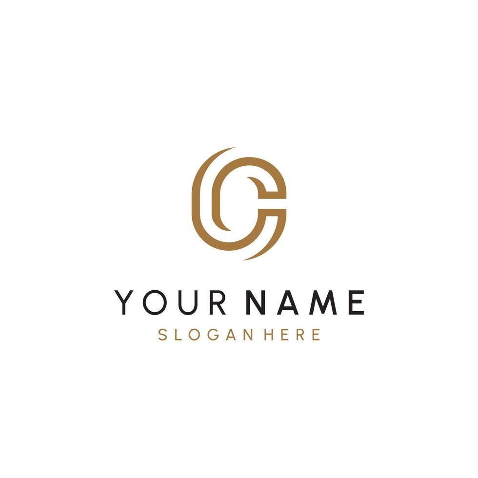 C or C Letter Initial Logo Design, Vector Template