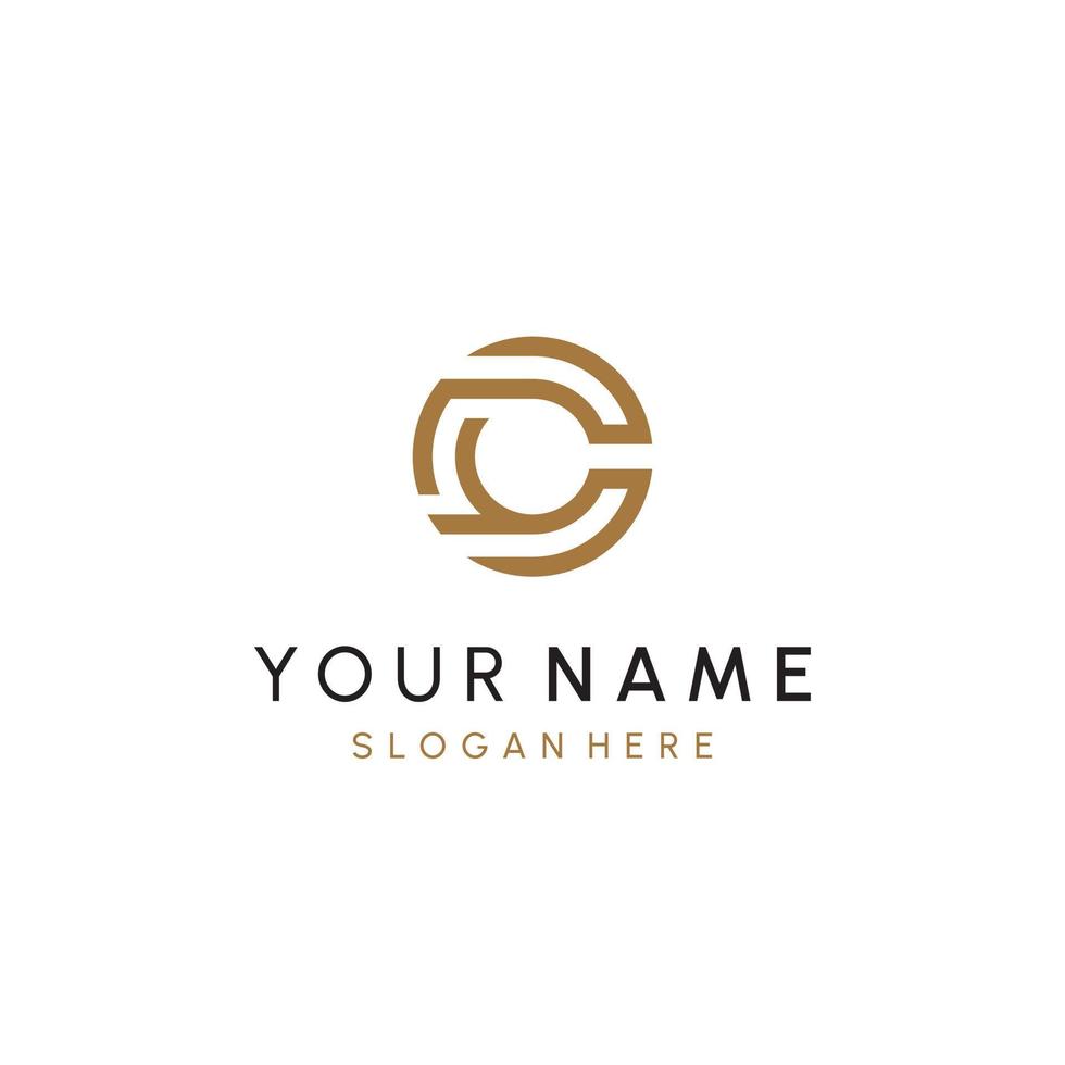 C or C Letter Initial Logo Design, Vector Template
