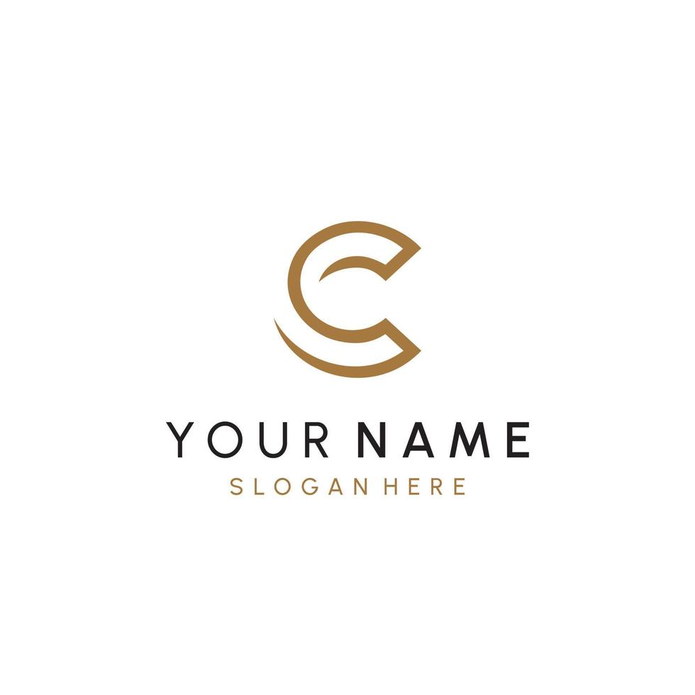 C or C Letter Initial Logo Design, Vector Template