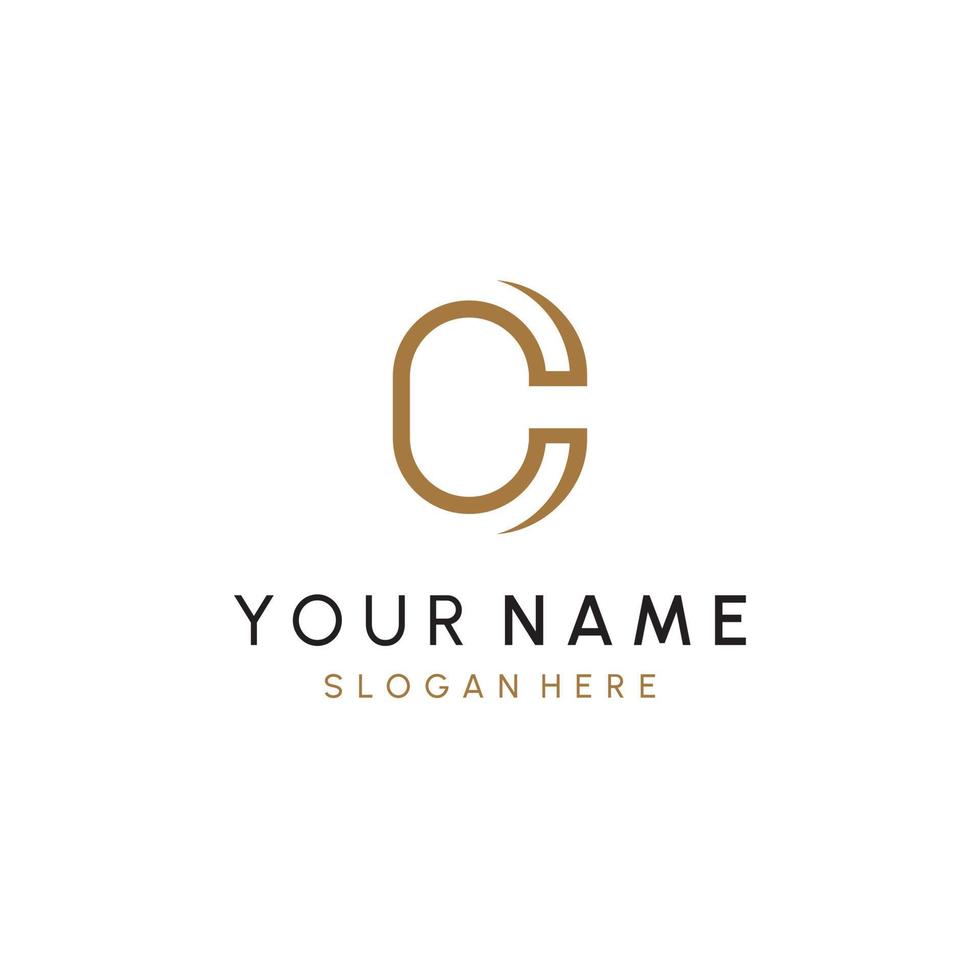 C or C Letter Initial Logo Design, Vector Template