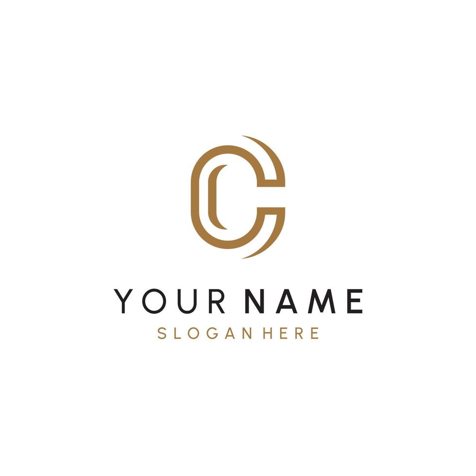 C or C Letter Initial Logo Design, Vector Template