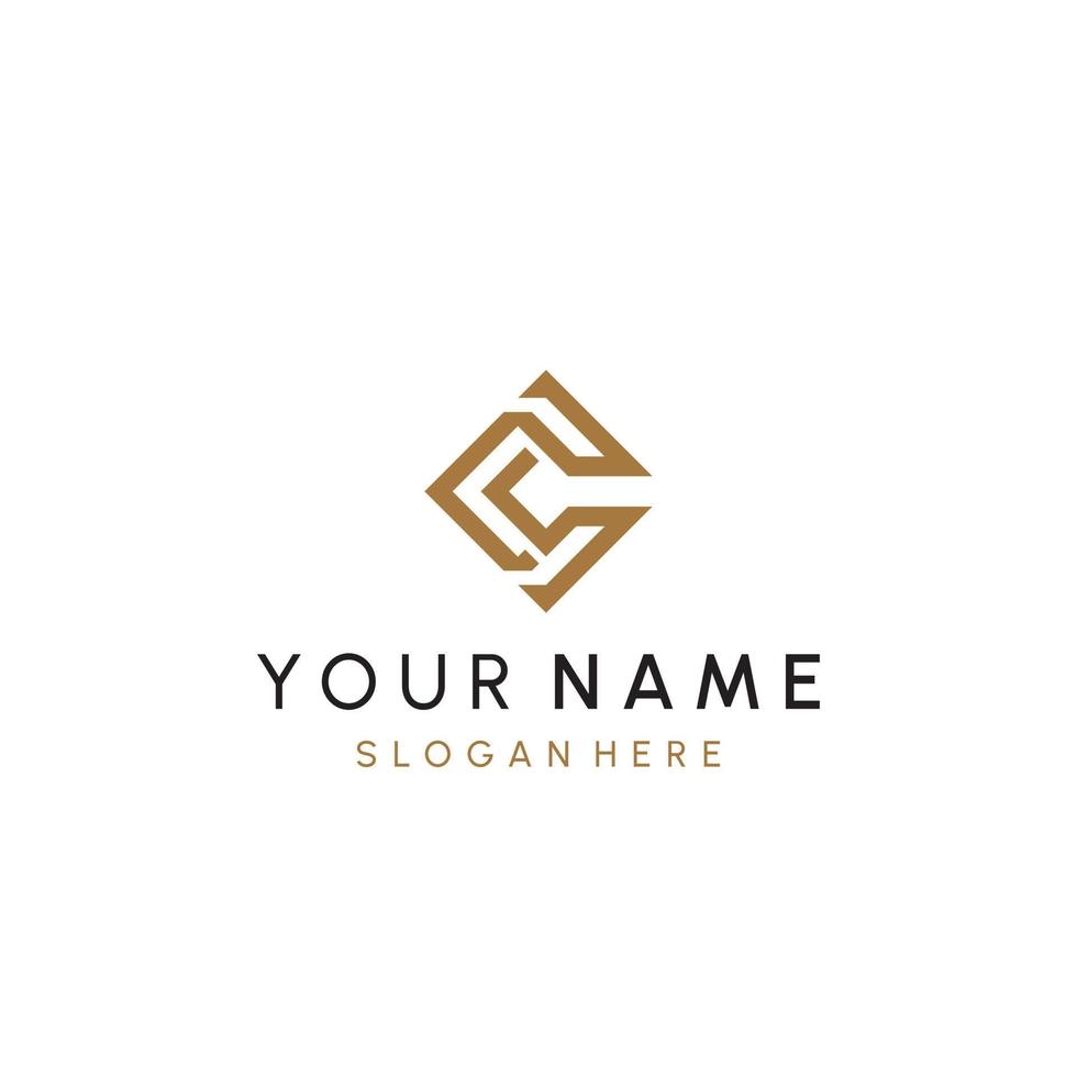 C or C Letter Initial Logo Design, Vector Template