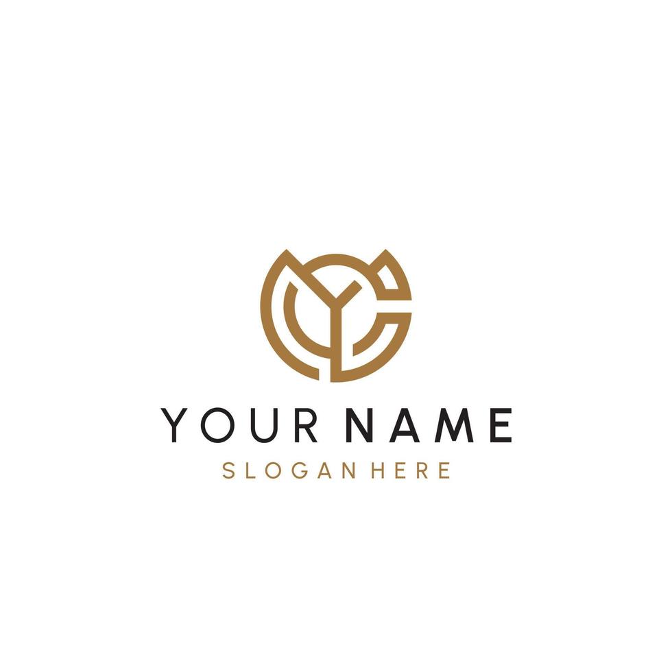 C or C Letter Initial Logo Design, Vector Template