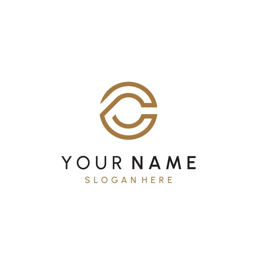 C or C Letter Initial Logo Design, Vector Template