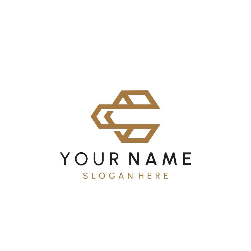 C or C Letter Initial Logo Design, Vector Template