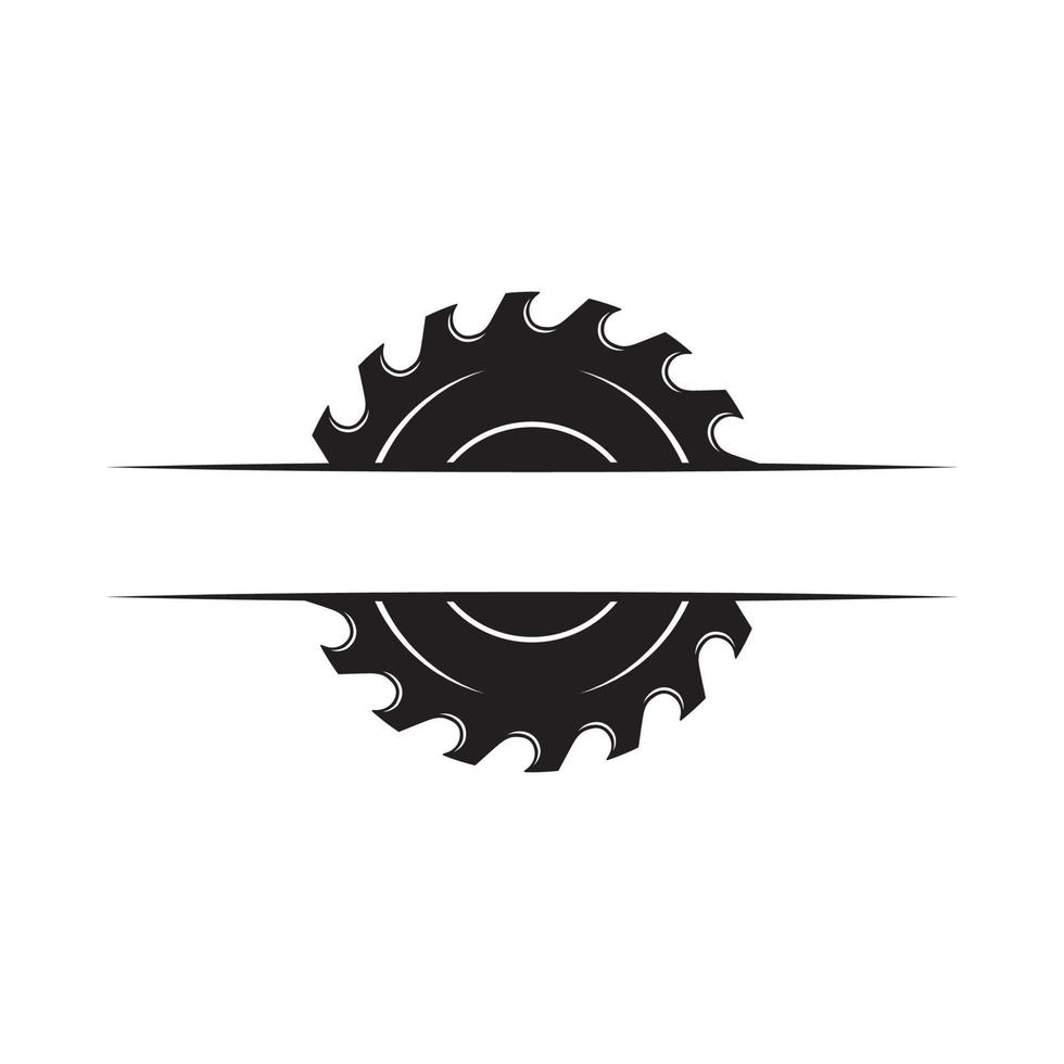 Vintage carpentry woodword mechanic round saw form. Can be used like emblem, logo, badge, label. mark, poster or print. Monochrome Graphic Art. Vector