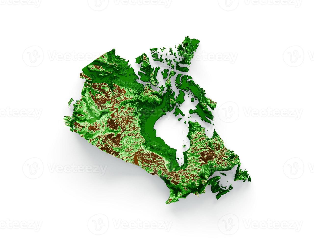 Canada Topographic Map 3d realistic map Color 3d illustration photo