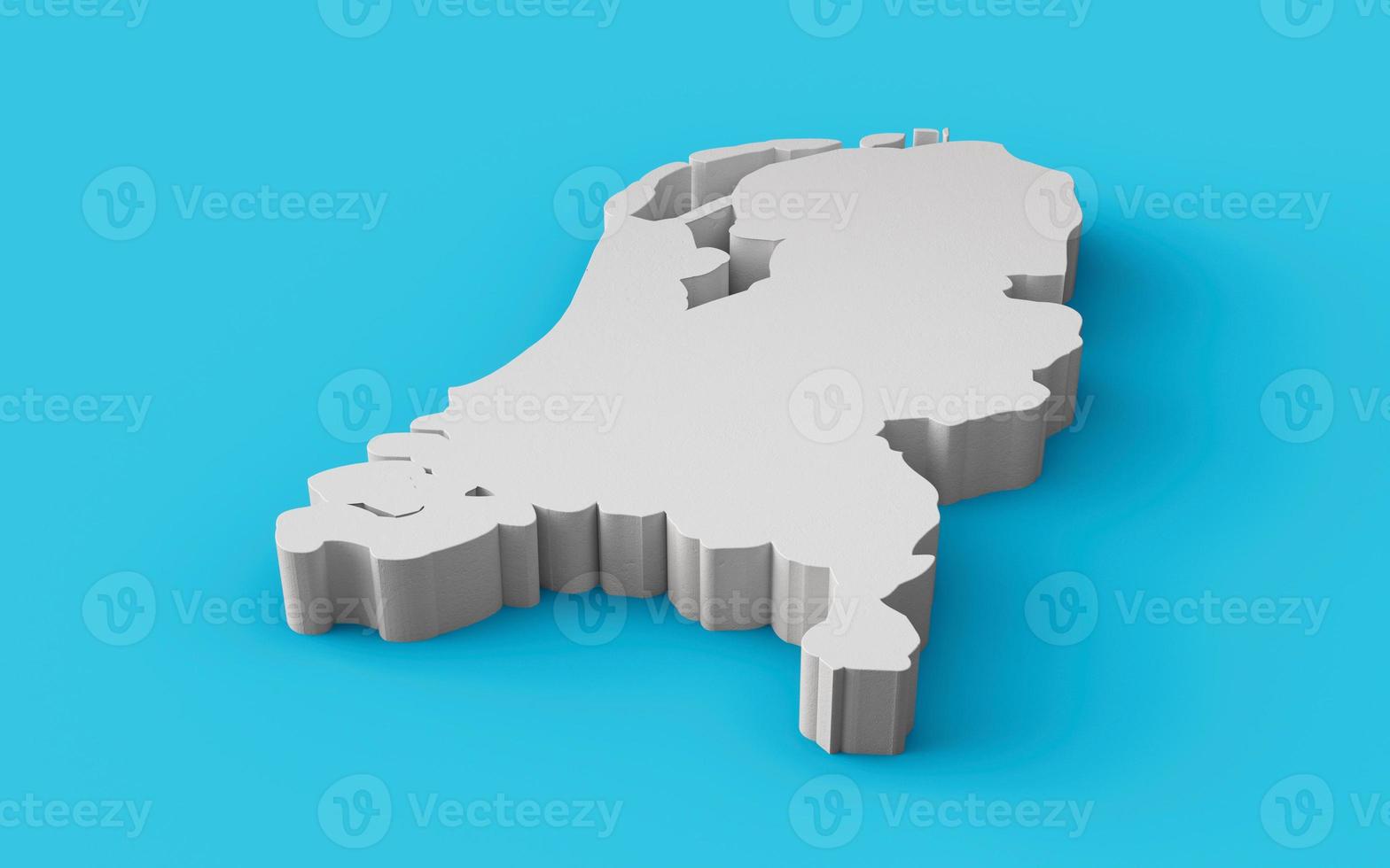 Netherlands 3D map Geography Cartography and topology map 3D illustration photo