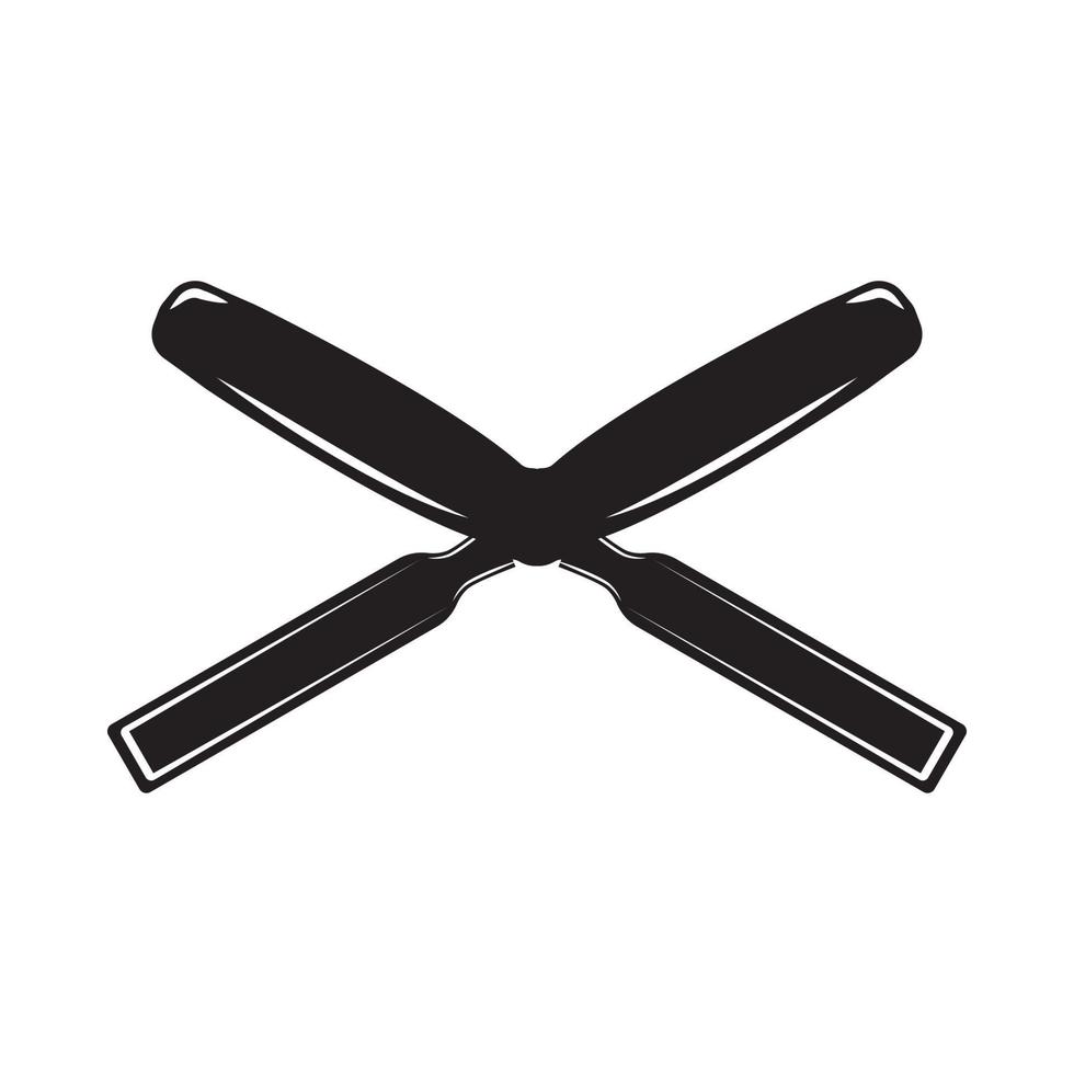 Vintage carpentry woodword mechanic chisel cross. Can be used like emblem, logo, badge, label. mark, poster or print. Monochrome Graphic Art. Vector